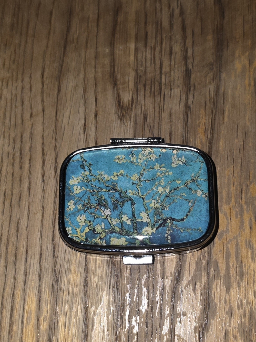 Van Gogh Almond Blossom Pill Box 2 Compartment Pill Case / Pill Organizer BNIB - Picture 2 of 16